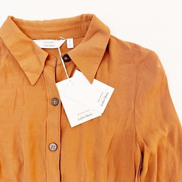 & Other Stories Brown Button Down Dress NWT Size 4 - Picture 6 of 8